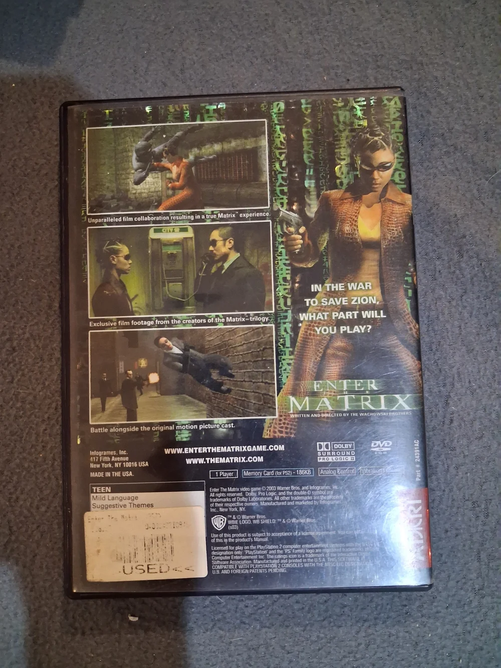 Sony Enter the Matrix PlayStation 2 Game